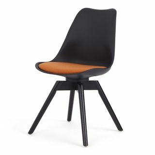 Silla de oficina Thelma, negro y naranja