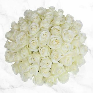 Rosas blancas de 50 tallos