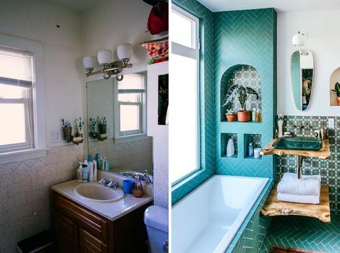 Imágenes de antes y después del baño ahora verde