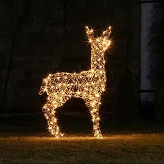 Figura de Navidad al aire libre de reno de ratán de momia