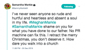 Tweet de Navidad de Samantha Markle a Meghan Markle