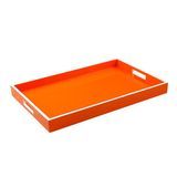 Bandeja rectangular de laca en naranja