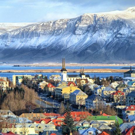 Paisaje urbano de Reykjavik en Islandia