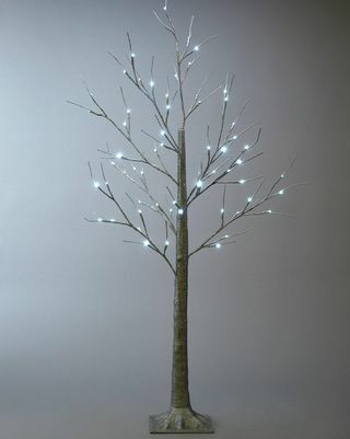 Árbol de Navidad con rama de brillo plateado iluminado - 5 pies