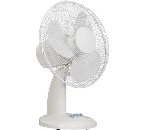 Desafío ventilador de escritorio blanco - 12 pulgadas