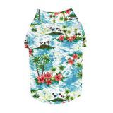 Camisa casual azul brisa hawaiana canina y verde