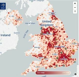 Swinton Insurance - Yale UK - puntos críticos de robo - mapa