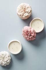 Vela de flores de cerámica