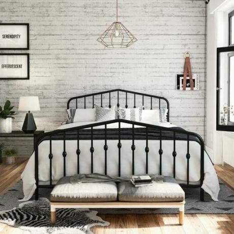 Cama con plataforma Bushwick negra