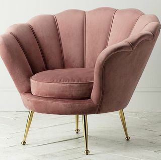 Sillón Brooke de terciopelo en Dusty Rose