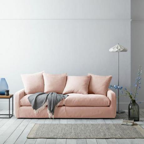 John Lewis, Floppy Jo 2 Seater Sofa de Loaf en John Lewis, algodón cepillado rosa descolorido, £ 1499