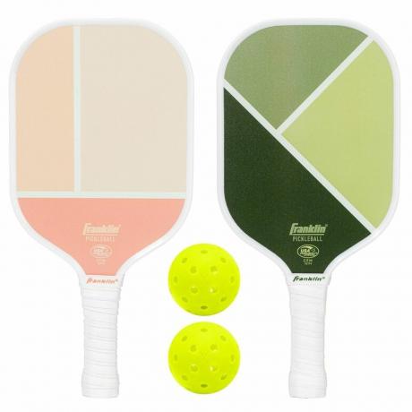 Franklin Sports Juego de Pickleball Poly Pro para 2 jugadores con pelotas, color rosa y verde