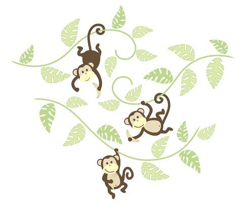 Kit de adhesivos de pared "Monkeying Around", Houzz Reino Unido