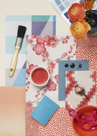 Moodboard - coral y florales delicados