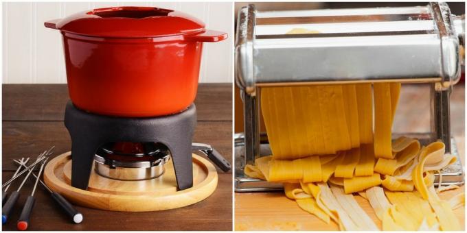 juego de fondue y maquina para hacer pasta