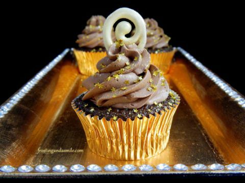 pastelitos de chocolate con champán