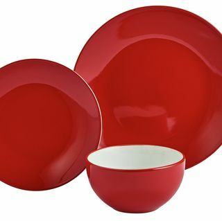 Argos Home Vajilla de gres de 12 piezas - Rojo