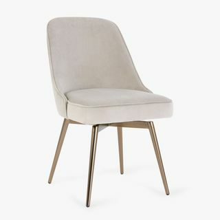 Silla de oficina giratoria de terciopelo Mid-Century, gris paloma