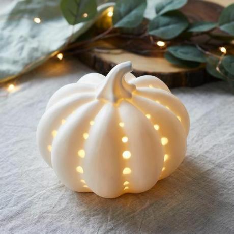 Luz de calabaza de cerámica