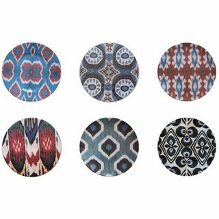 Platos llanos de porcelana Ikat