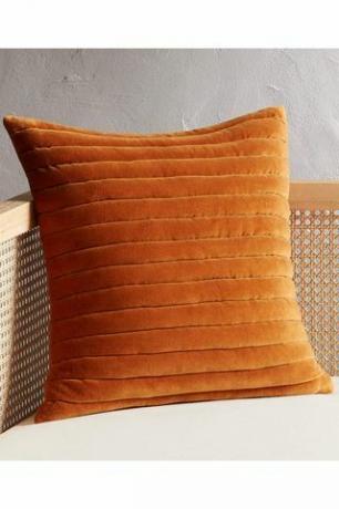 Almohada de terciopelo de cobre acanalado de 18 " con inserto alternativo de plumón