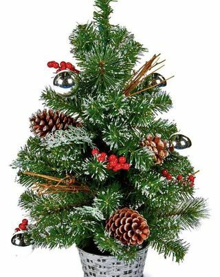 Árbol de Navidad vestido 60cm - Plata