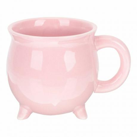 Taza de café de cerámica de caldero rosa