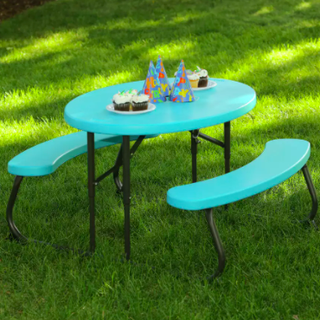 Mesa de picnic ovalada de 4 plazas - Azul