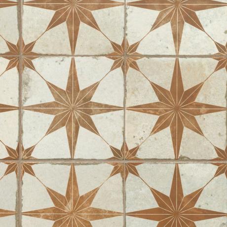 Azulejos de cerámica para piso y pared de óxido de estrella - 18 x 18 pulg.