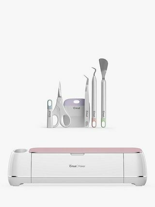 Máquina de corte inteligente Cricut Maker Ultimate, rosa y juego básico de herramientas, gris