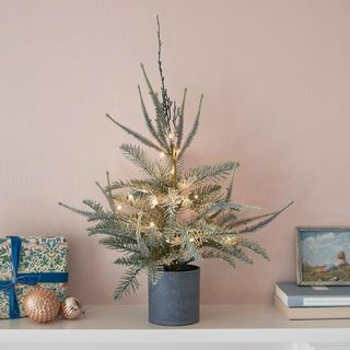 Paquete de mini luces de árbol de Navidad en maceta de 60 cm