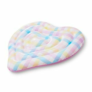 Flotador de agua inflable Rainbow Gingham Heart