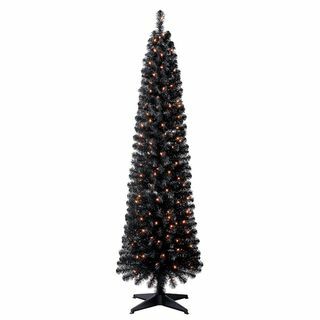 Árbol de lápiz negro preiluminado de 6 pies