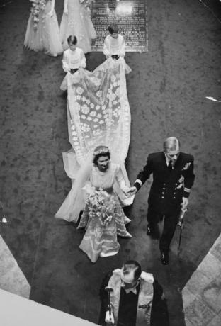 Reina Isabel II en el día de su boda