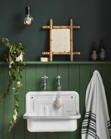 pintura valspar baño verde color corona de laurel, lago de ébano