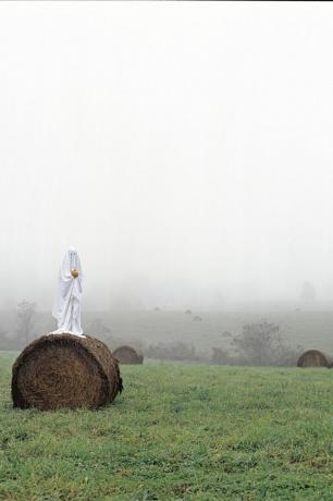 fantasma espeluznante en el campo