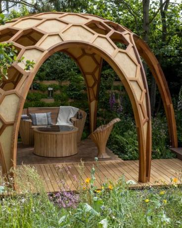 el meta jardín creciendo el futuro diseñado por joe perkins patrocinado por meta show garden rhs chelsea flower show 2022