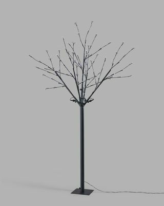 Árbol de ramitas negras preiluminado, blanco hielo, 6 pies