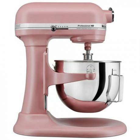 Batidora de pie profesional de alta resistencia KitchenAid en rosa seca