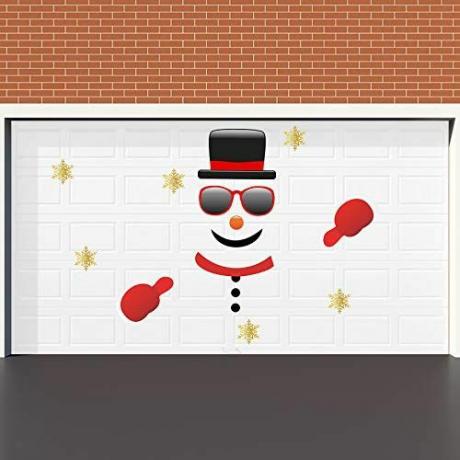  Puerta de garaje de muñeco de nieve de Navidad
