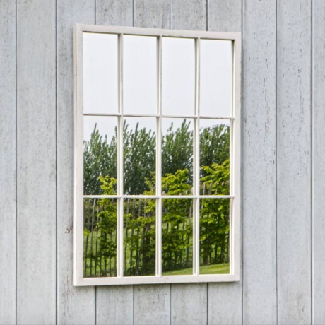 Espejo de exterior Sarah Window Pane en blanco