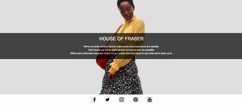 Sitio web de House of Fraser offline