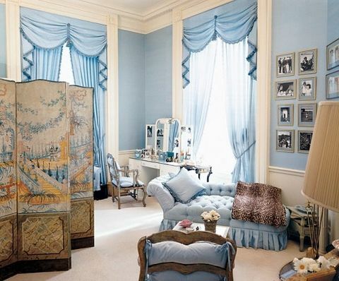 el camerino de la primera dama jacqueline kennedy en la casa blanca, diseñado por stéphane boudin