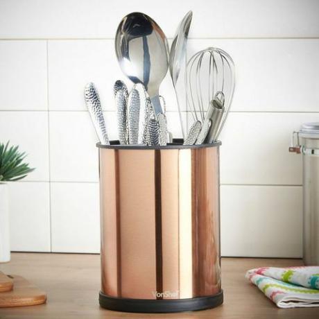 VonShef Soporte giratorio de utensilios de cocina de cobre