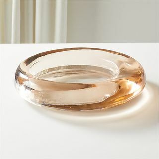 Cuenco de cristal bajo de rosa sucio Bangle