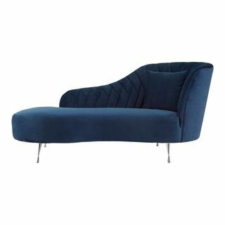 Chaise longue con brazo derecho Laila en azul