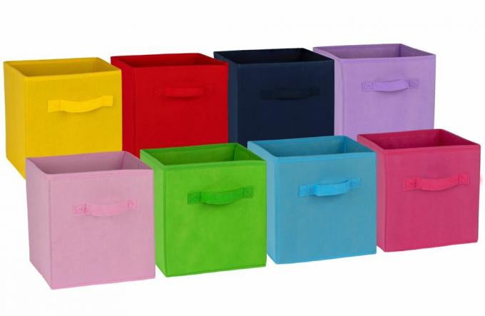 Paquete de 8 contenedores de almacenamiento en forma de cubo de 11 pulgadas, multicolor