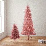 Árbol de Navidad de oropel rosa
