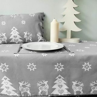 Mantel de Navidad Tessa Silver Grey Reindeer