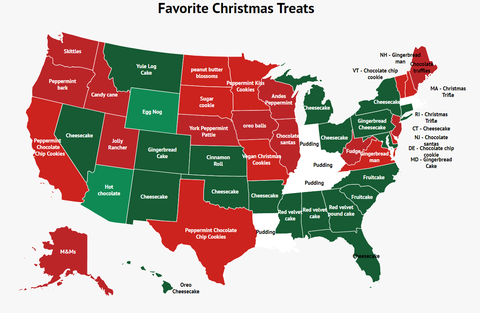 postre navideño favorito por mapa estatal